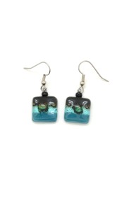 Small Square Glass Earrings